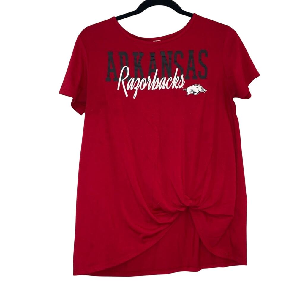 Arkansas Razorbacks Twist‎ Front Tee Sideline Apparel Sleepwear Med Red Graphic